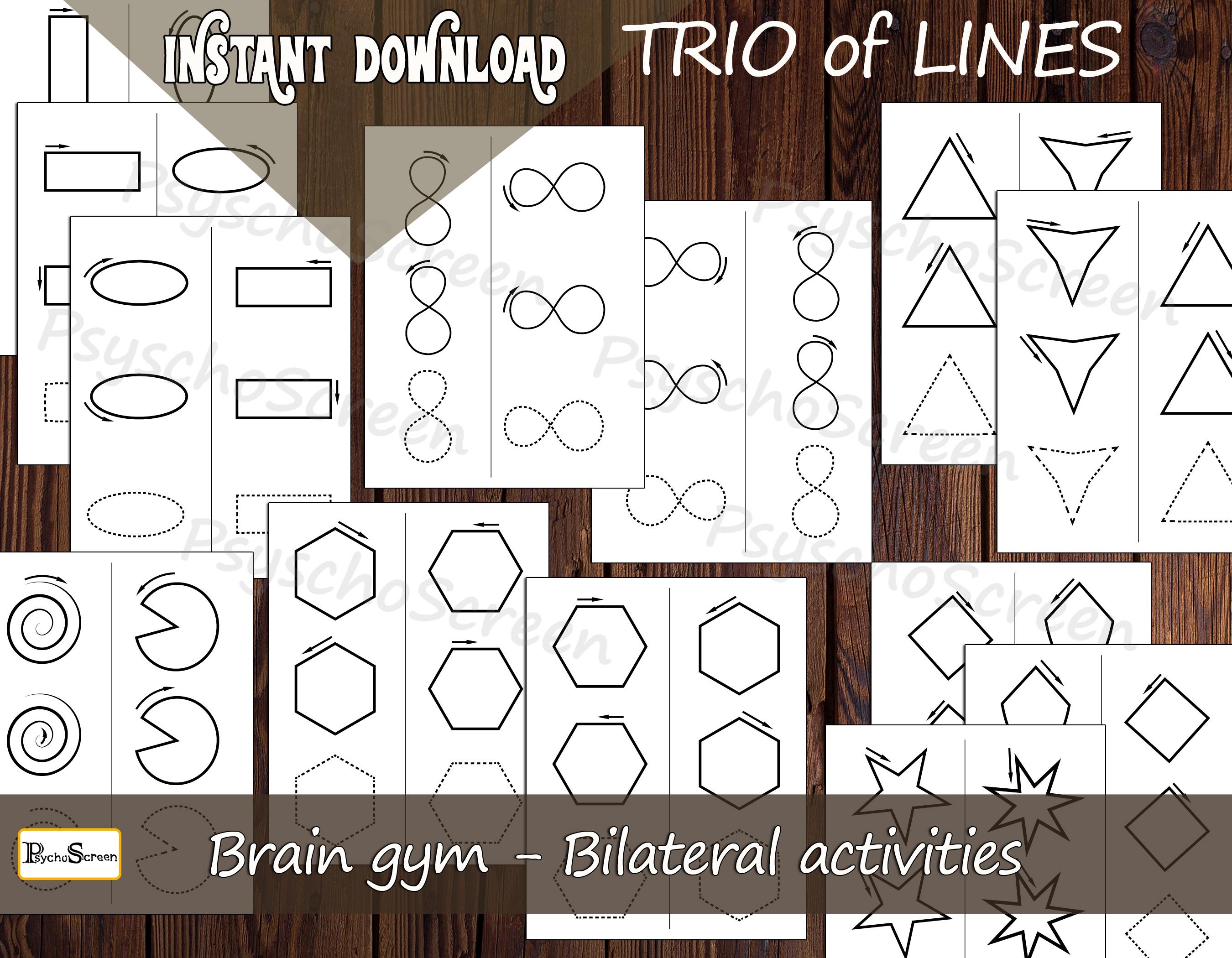 Brain Gym Printable for Kids: Bilateral Coordination Worksheets (PDF ...