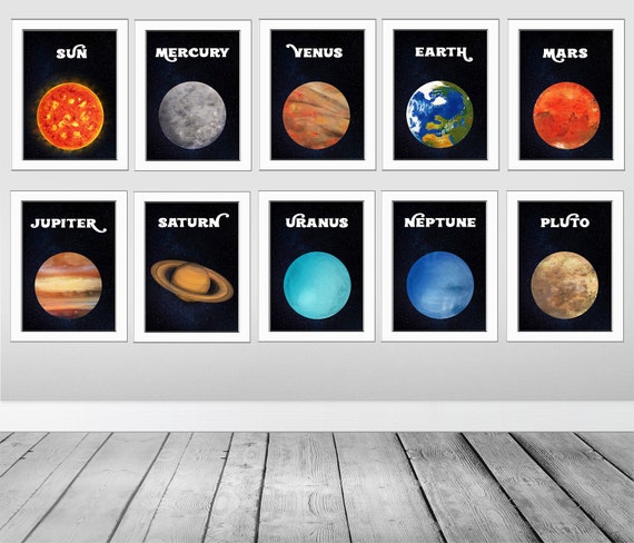 Solar System One Posters Astronomy Printable Cosmos Etsy Piece Poster Art - Planets Gifts Wall