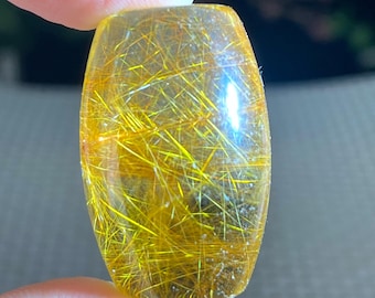 Najlepszy naturalny przezroczysty złoty wisiorek z kwarcu rutylowego/wisior z kwarcu rutylowego/złoty wisiorek z rutylu/wisiorek kryształowy/specjalny prezent/kryształ leczniczy