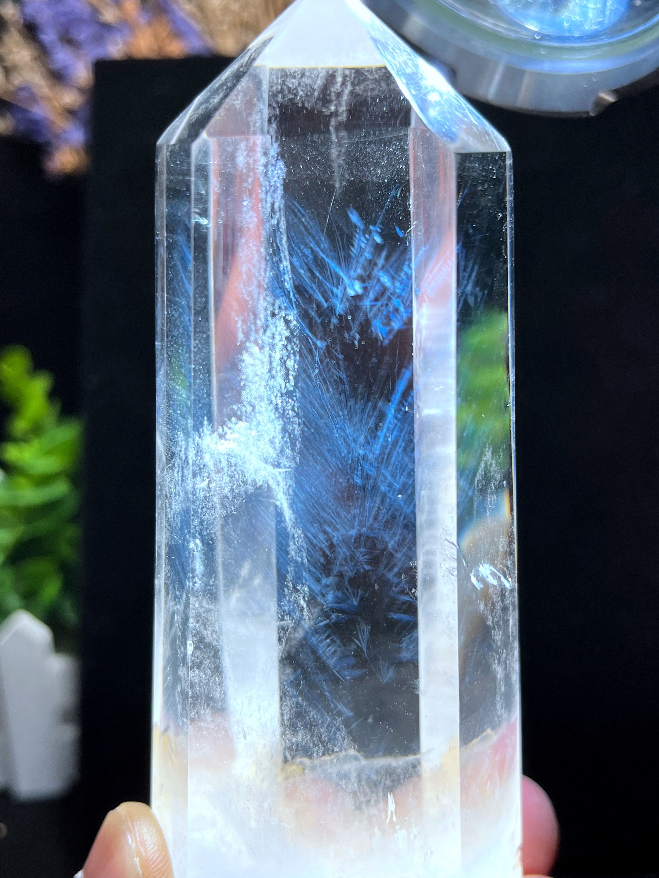 天然透明ヘッドウォータークリアクリスタルクォーツ「ブルーニードル
