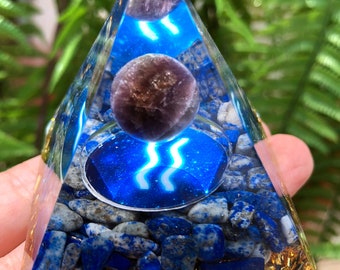 boom des Levens Amethist Sphere lapis lazuli Orgone/Crystal Pyramid Orgonite/Positive Energy Generator/Chakra Energy Healing/Gift/Energy stone