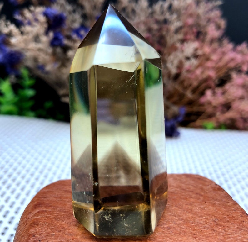 Natural transparent headed Yellow citrine crystal quartz pointcitrine towerspecial gifthealing crystalFeng Shui energy stone