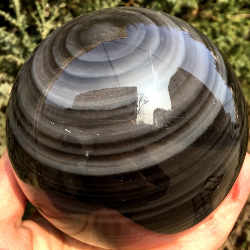 Obsidian Sphere - Etsy