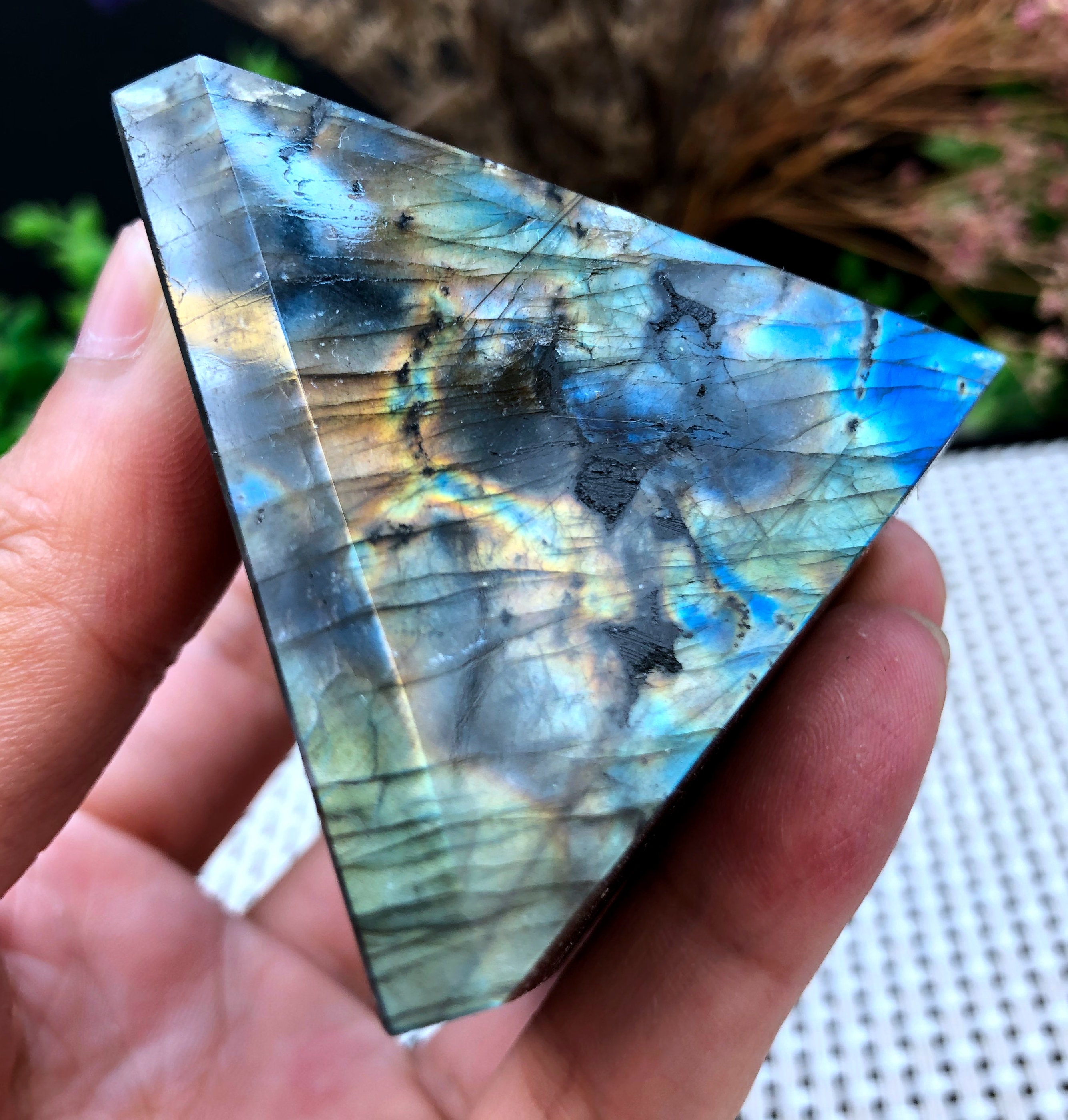 LARGE Rainbow Labradorite Pyramid/Natural Labradorite Etsy