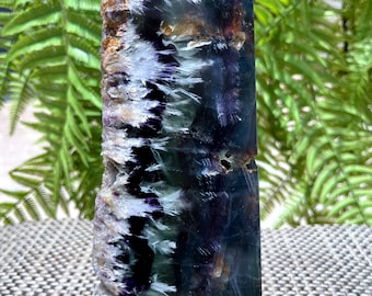 high quality Rainbow Fluorite Crystal Tower Point/Fluorite Tower/Banded Fluorite/Crystal Wand/Obelisk/Fluorite Generato/Healing Crystal