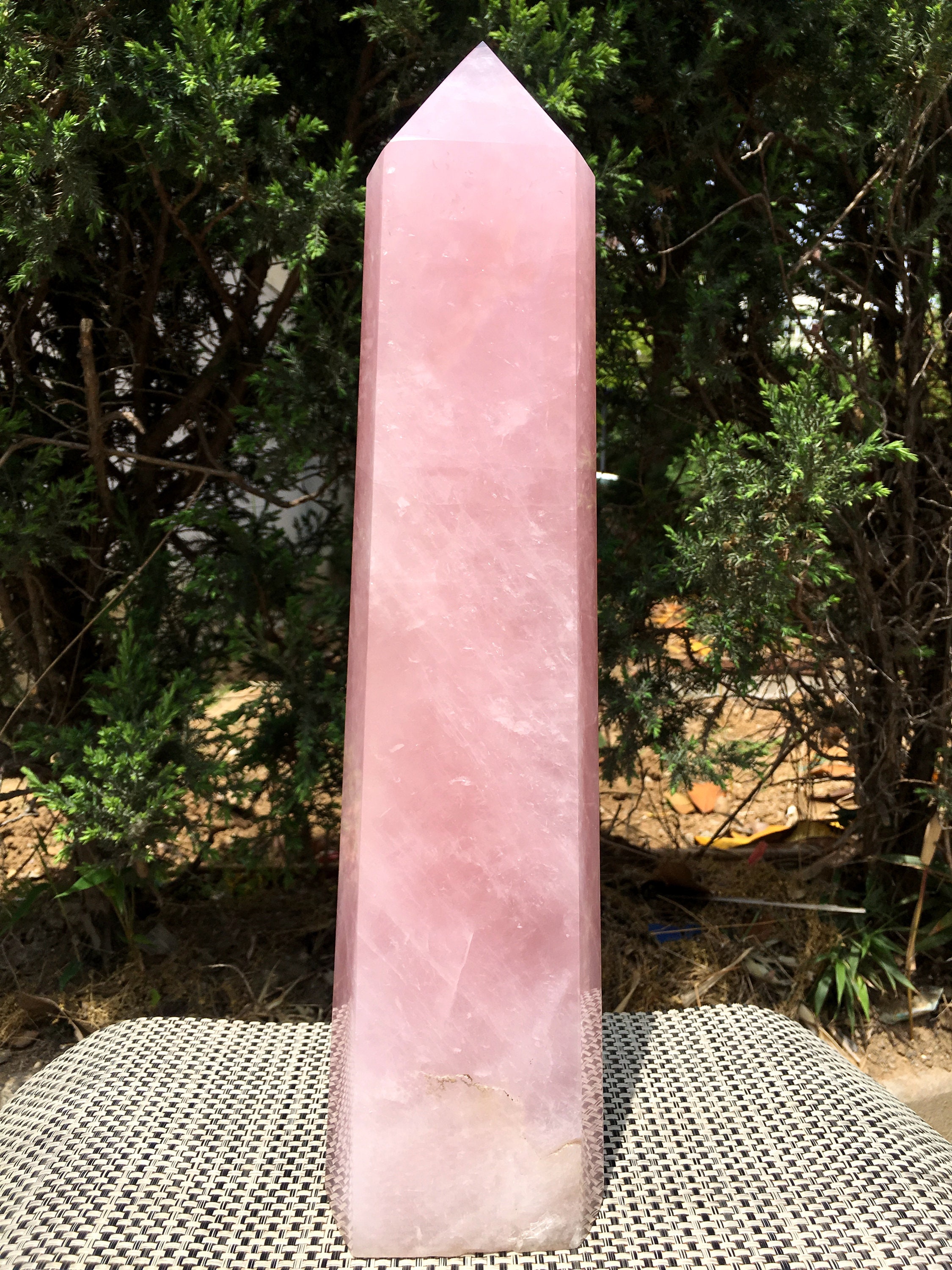 Clear Rainbow Rose Quartz Crystal Tower/pink Quartz Crystal Etsy