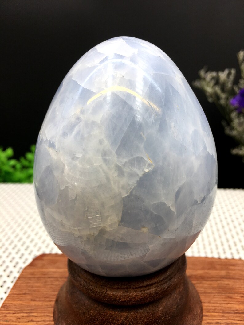 Natural Extra Large Blue Celestite Crystal Quartz Egg ...