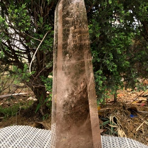 Natural Rare head Clear Rainbow Smoky Crystal Quartz Point/Clear Crystal Tower/Crystal Tower/Meditation Stone/Healing Stone/Reiki/Chakra