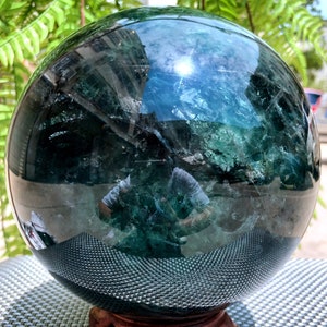 Natural Extra Large rainbow Fluorite Crystal Quartz Sphere/Clear Green Fluorite Ball/Healing Stone/Reiki/Chakra/Energy stone 9850g
