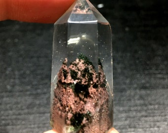Natural Included Garden Green Phantom Quartz Pendant/Pyramid Scenic Quartz Pendant/Lodalite/Special Gift/Healing Crystal Necklace/