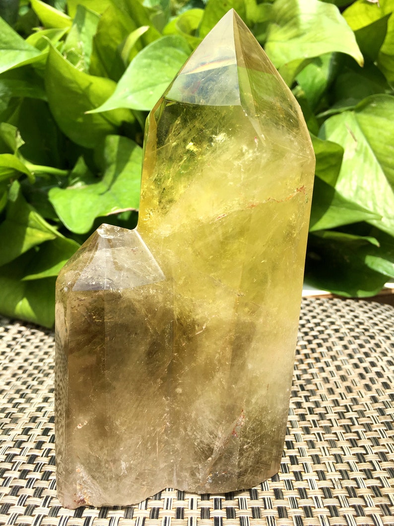 Natural Large transparent headed Yellow citrine crystal quartz pointcitrine towerspecial gifthealing crystalFeng Shui energy stone