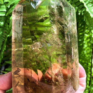 Natural Rare Clear Rainbow Smoky Crystal +citrine crystal Quartz Point/Clear Crystal Tower/Crystal Tower/Meditation Stone/energy stone/Reiki