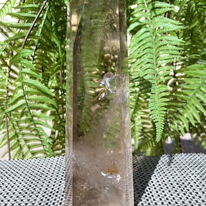 Natural Rare Clear Rainbow Smoky Crystal Quartz Point/Clear Crystal Tower/Crystal Tower/Meditation Stone/Healing Stone/Reiki/Chakra