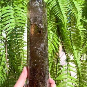 Natural Rare Clear Rainbow Smoky Crystal Quartz +Golden Rutilated Tower/Crystal Tower/Crystal Tower/Meditation Stone/Healing Stone/Reiki