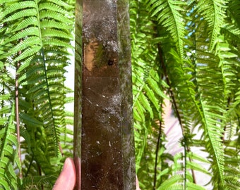 Natural Rare Clear Rainbow Smoky Crystal Quartz +Golden Rutilated Tower/Crystal Tower/Crystal Tower/Meditation Stone/Healing Stone/Reiki