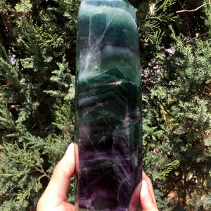 Best Quality Large purple Fluorite Crystal Tower Point/Fluorite Tower/Banded Fluorite/Crystal Wand/Obelisk/Fluorite Generato/healing crystal