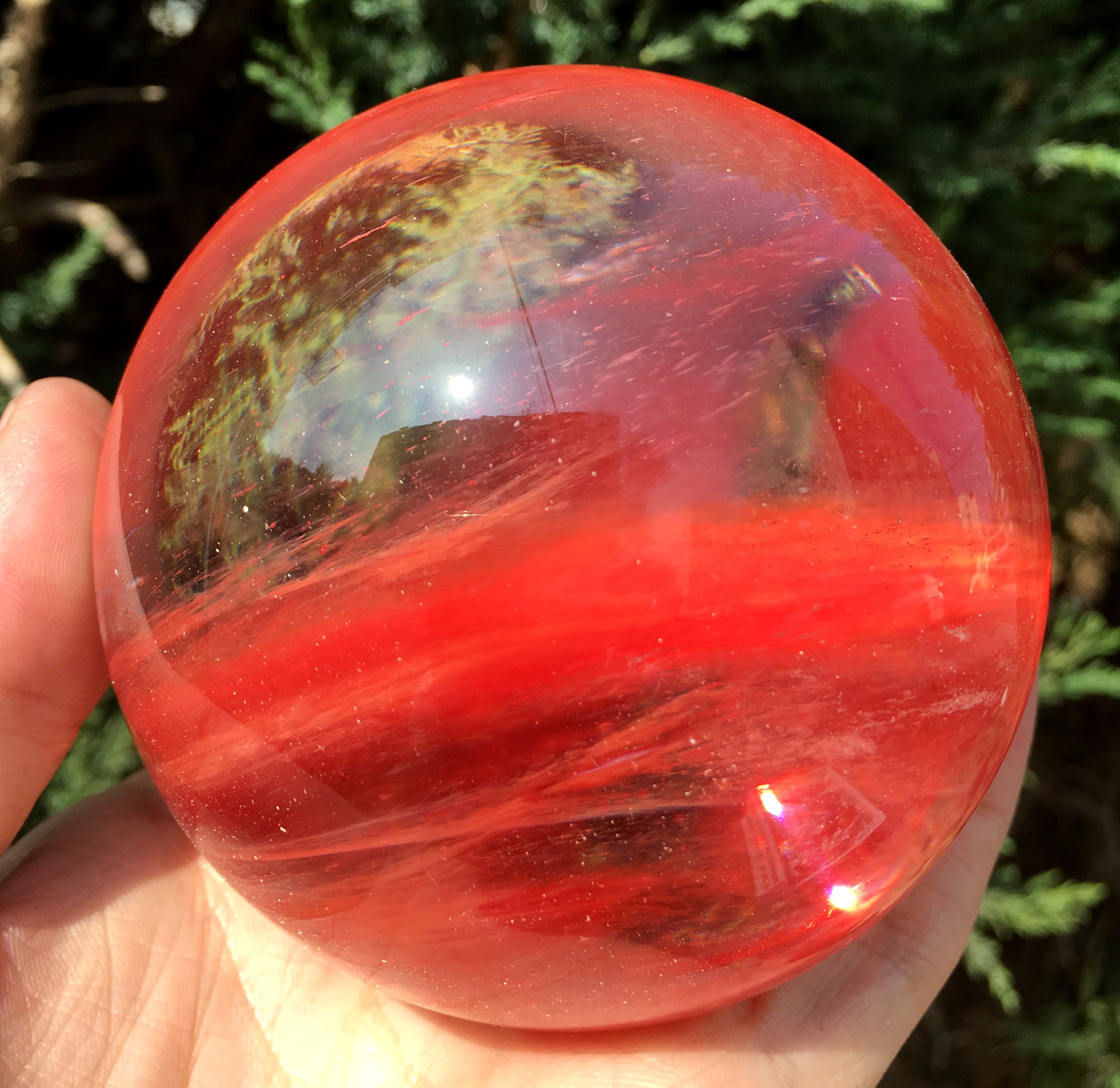 Clear Smelt red quartz Sphere/Clear Smelt quartz Polished Etsy