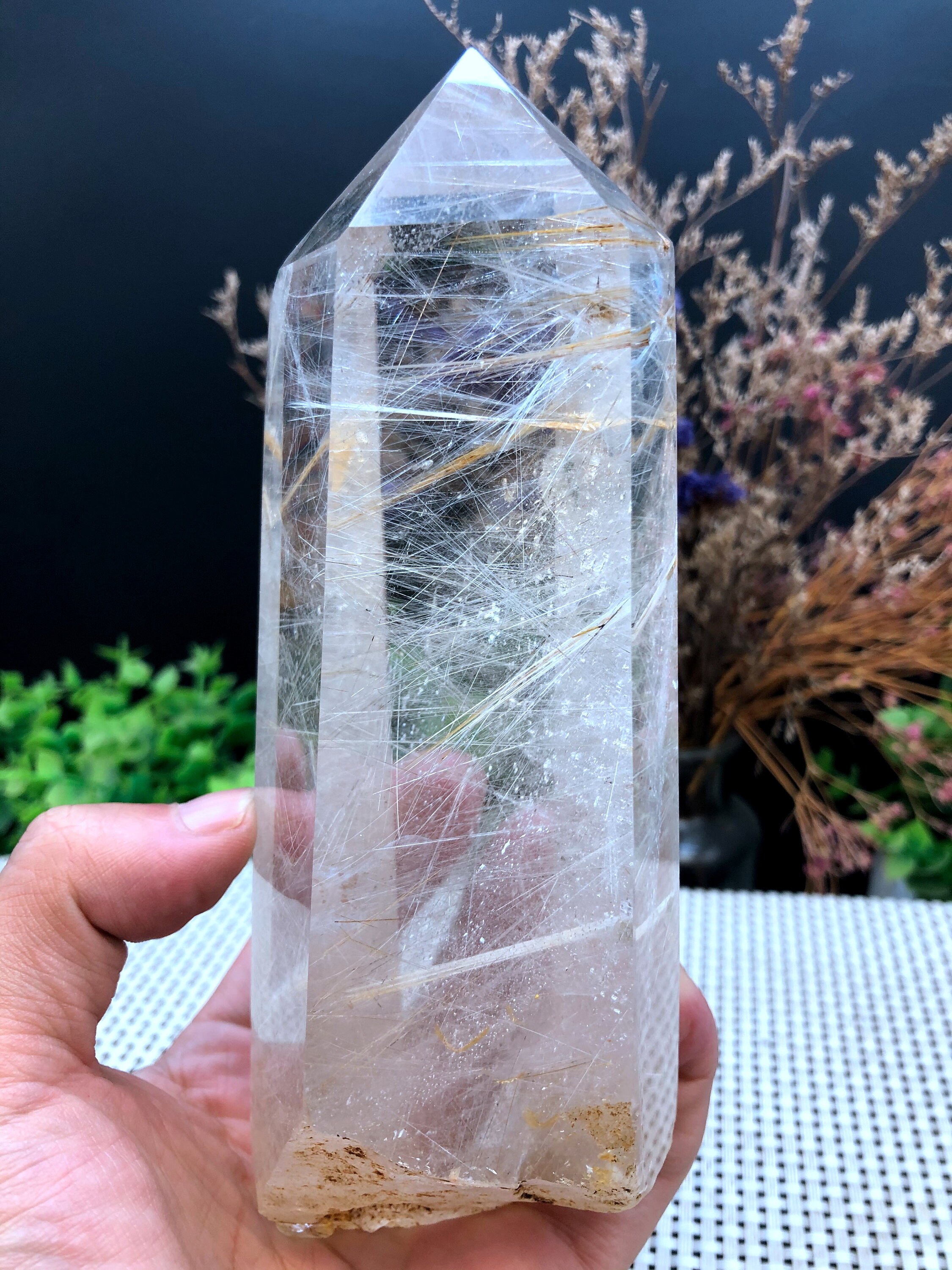 【1キロ超】ゴールドルチルクォーツ クリスタルタワー 天然石 金針 1キロ超】ゴールドルチルクォーツ クリスタルタワー 天然石 金針 希少