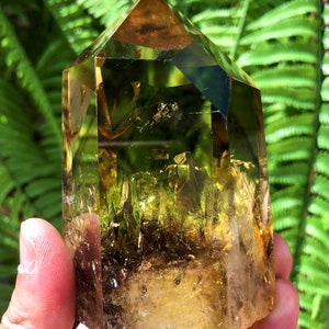 Natural Large  transparent headed Yellow citrine crystal quartz point/citrine tower/special gift/healing crystal/Feng Shui /energy stone