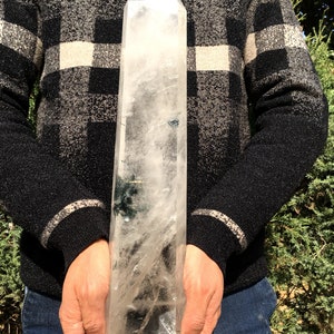 Natural Rainbow Clear Crystal - Nero Rutilated Quartz Point/White Crystal Tower/Crystal Tower/Crystal grid/Special gift/Meditation Stone