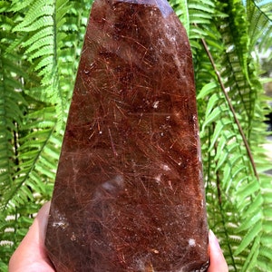 Rare Large Clear Golden Rutilated Inclusions Quartz Point/Crystal Tower/Gold Needles Crystal specimen/special gift/energy stone/