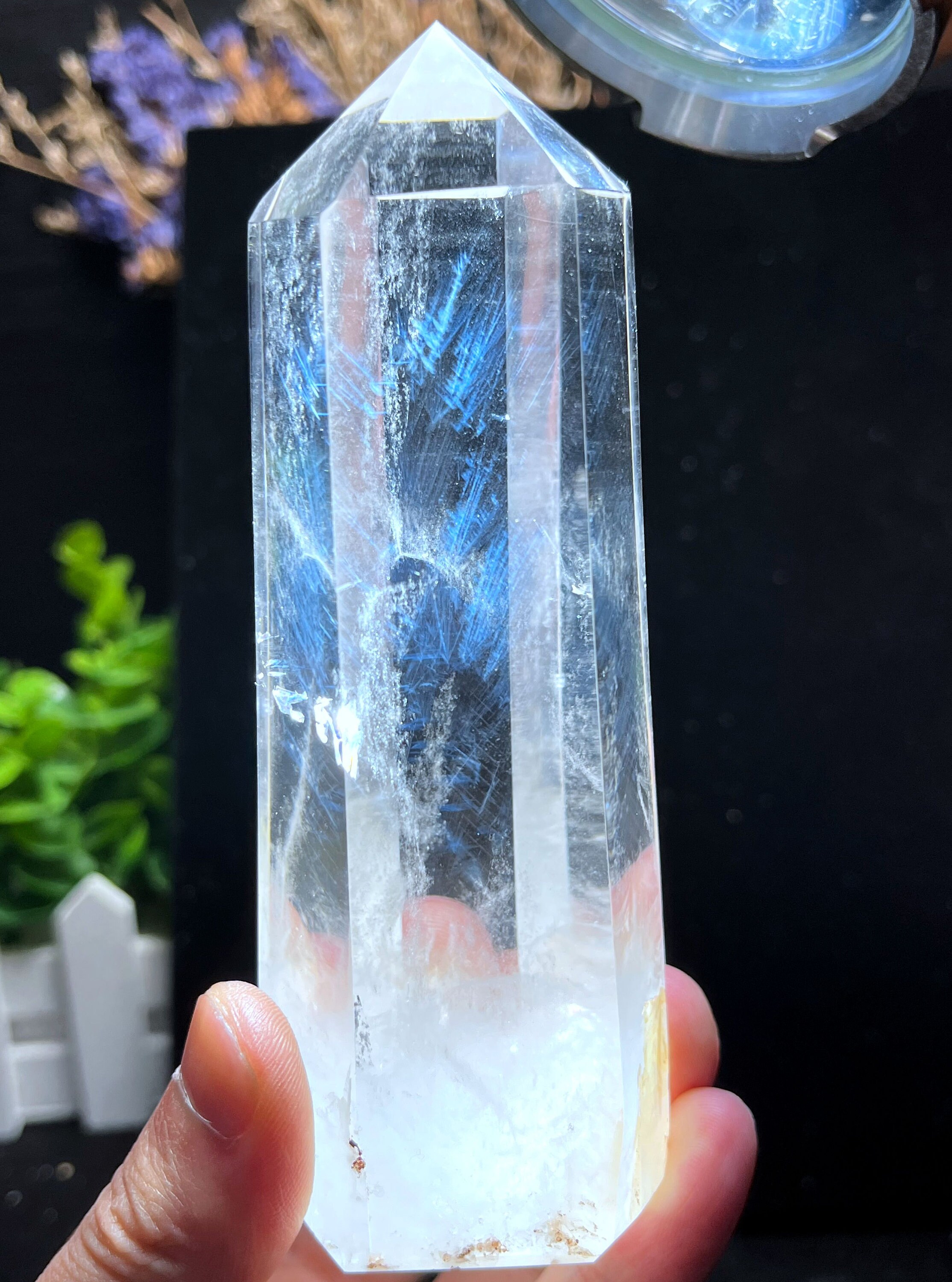 天然透明ヘッドウォータークリアクリスタルクォーツ「ブルーニードル