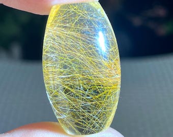 Najlepszy naturalny przezroczysty złoty wisiorek z kwarcu rutylowego/wisior z kwarcu rutylowego/złoty wisiorek z rutylu/wisiorek kryształowy/specjalny prezent/kryształ leczniczy