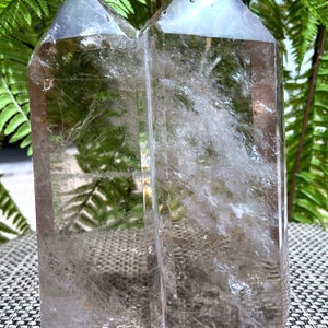 Natural Rare Clear Rainbow Smoky Crystal Quartz Point/Clear Crystal Tower/Crystal Tower/Meditation Stone/Healing Stone/Reiki/Chakra