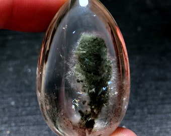Natural Included Garden Green Phantom Quartz Pendant/Pyramid Scenic Quartz Pendant/Lodalite/Special Gift/Healing Crystal Necklace/