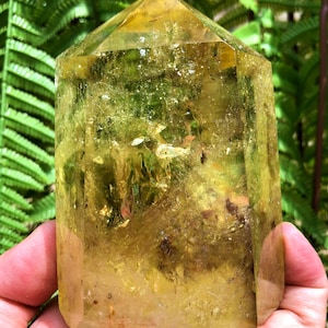 Natural Large  transparent headed Yellow citrine crystal quartz point/citrine tower/special gift/healing crystal/Feng Shui /energy stone