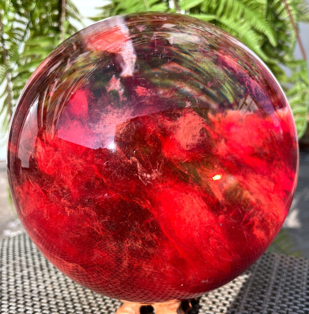 Clear Smelt Red Quartz Sphere/clear Smelt Quartz Polished Chunks