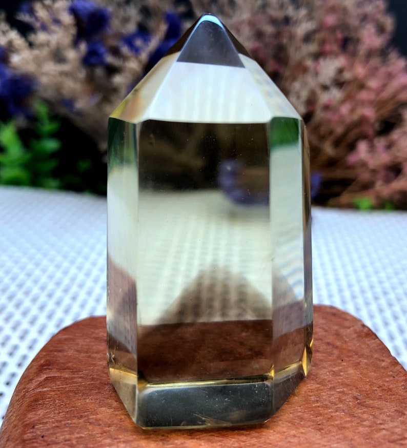 Natural transparent headed Yellow citrine crystal quartz pointcitrine towerspecial gifthealing crystalFeng Shui energy stone