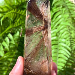Rare Large Clear Brown Rutilated Inclusions Quartz Point/Crystal Tower/Gold Needles Crystal specimen/special gift/Healing Stone/Chakra
