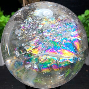 Extra Large Clear Rainbow Smoky Crystal Quartz Sphere/rainbow Crystal ...