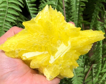 トップ 原石 水晶 標本 - 魅力的な黄色の天然硫黄水晶 - チャクラ