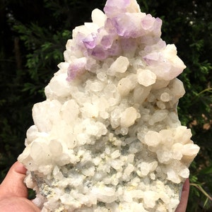 LARGE Natural Raw Himalaya Clear Abundance Quartz Cluster+Amethyst/White Abundance Quartz Cluster/Receiver Generator Quartz-Reflect Light
