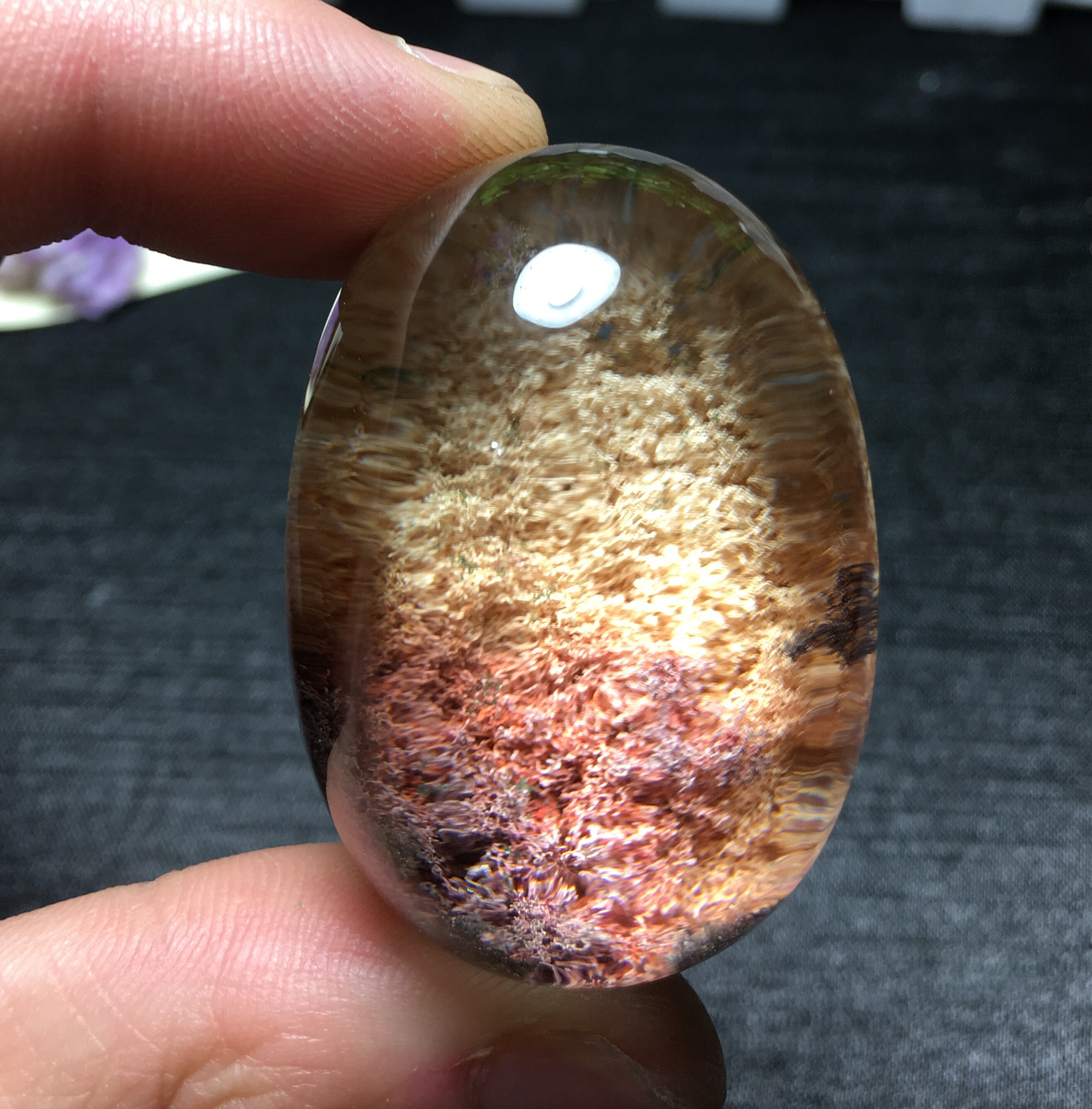 天然石ガーデンマルチカラーファントムクォーツペンダント/ピラミッド