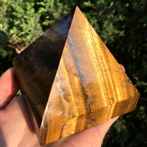 Natürliche Tigerauge Pyramide Pyramide/Quarz Pyramide/Chakra/Meditation/Energ/Selbststand/Energie Stein Ornamente/Heilstein/Besonderes Geschenk
