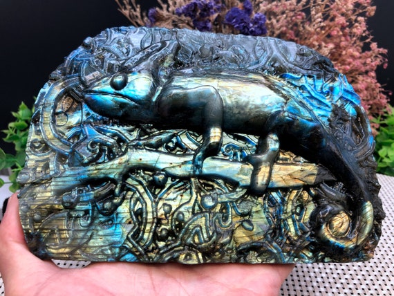 ★ラブラドライト トカゲ 置物 インテリア 天然石 a0395 ☆ラブラドライト トカゲ 置物 インテリア 天然石 a0395 原石