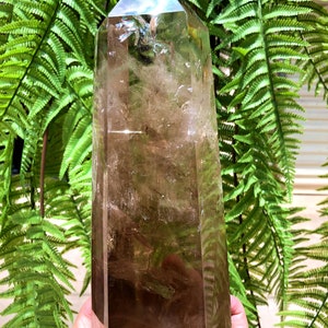 Natural Rare Clear Rainbow Smoky Crystal Quartz Point/Clear Crystal Tower/Crystal Tower/Meditation Stone/Healing Stone/Reiki/Chakra