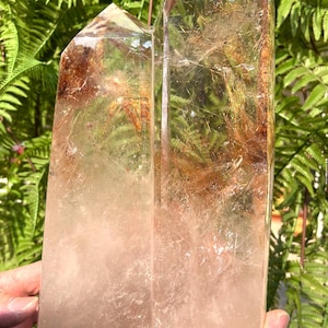 Rare Large Clear Golden Rutilated Inclusions Quartz Point/Crystal Tower/Gold Needles Crystal specimen/special gift/energy stone/