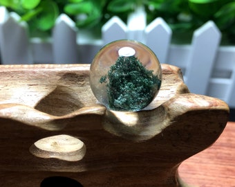 Natural Clear Garden Phantom Sphere/Green Phantom Quartz Pendant/Scenic Quartz Pendant/Lodalite/Crystal Necklace/Gift for Girlfriend