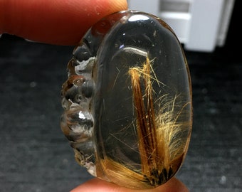 Top naturale chiaro dorato rutilato e ramato Rutilated quarzo ciondolo/rutilato Quarzo Ciondolo/oro rutilo fascino//ciondolo di cristallo/17,6 g