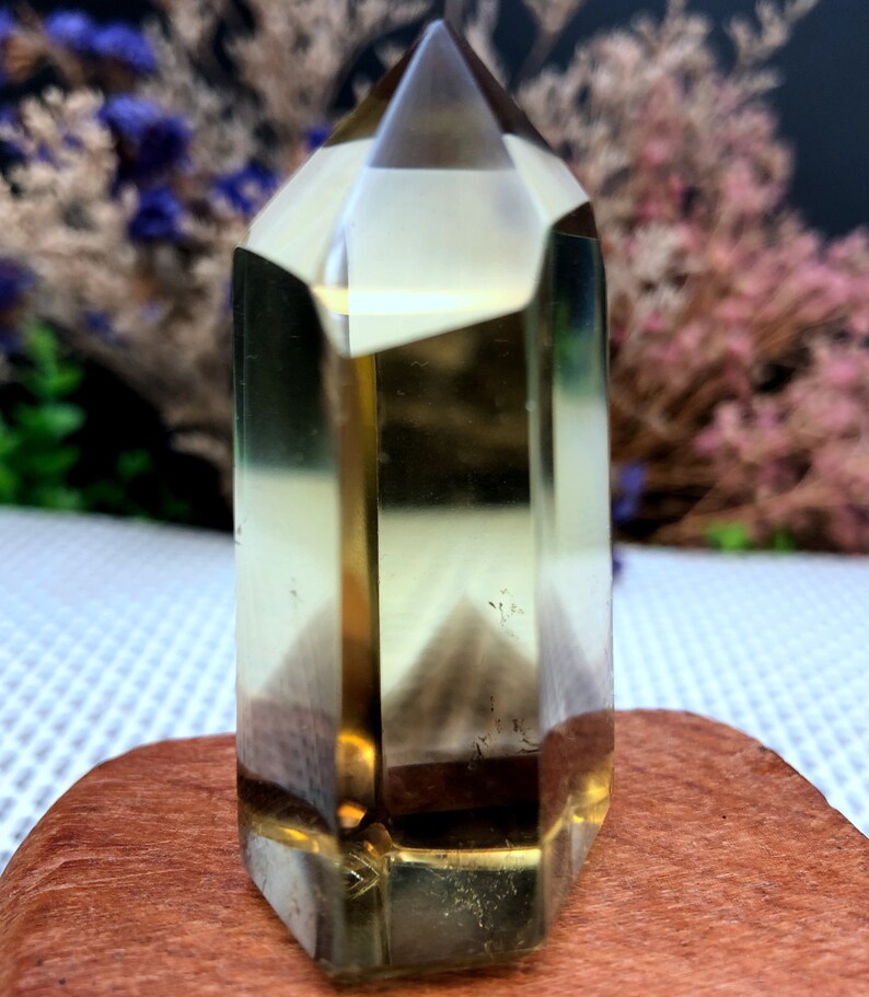 Natural transparent headed Yellow citrine crystal quartz pointcitrine towerspecial gifthealing crystalFeng Shui energy stone