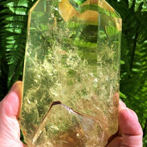 Natural Large  transparent headed Yellow citrine crystal quartz point/citrine tower/special gift/healing crystal/Feng Shui /energy stone