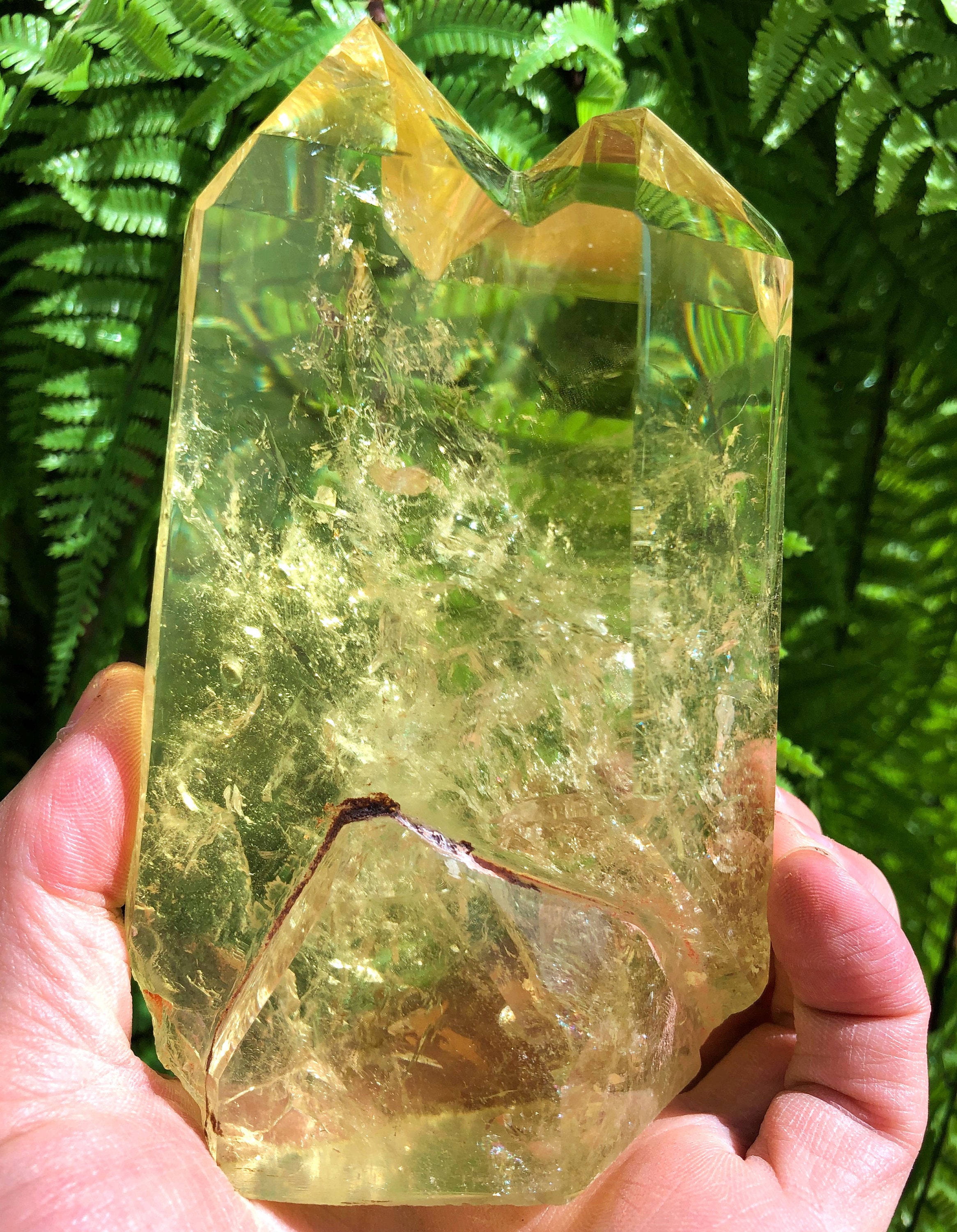 Natural Large Transparent Headed Yellow Citrine Crystal Quartz Point/Citrine Tower/Special Gift/Healing Crystal/Feng Shui /Energy Stone
