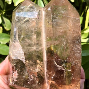 Rare Large Clear Golden Rutilated Inclusions Quartz Point/Crystal Tower/Gold Needles Crystal specimen/special gift/Healing Stone/Chakra