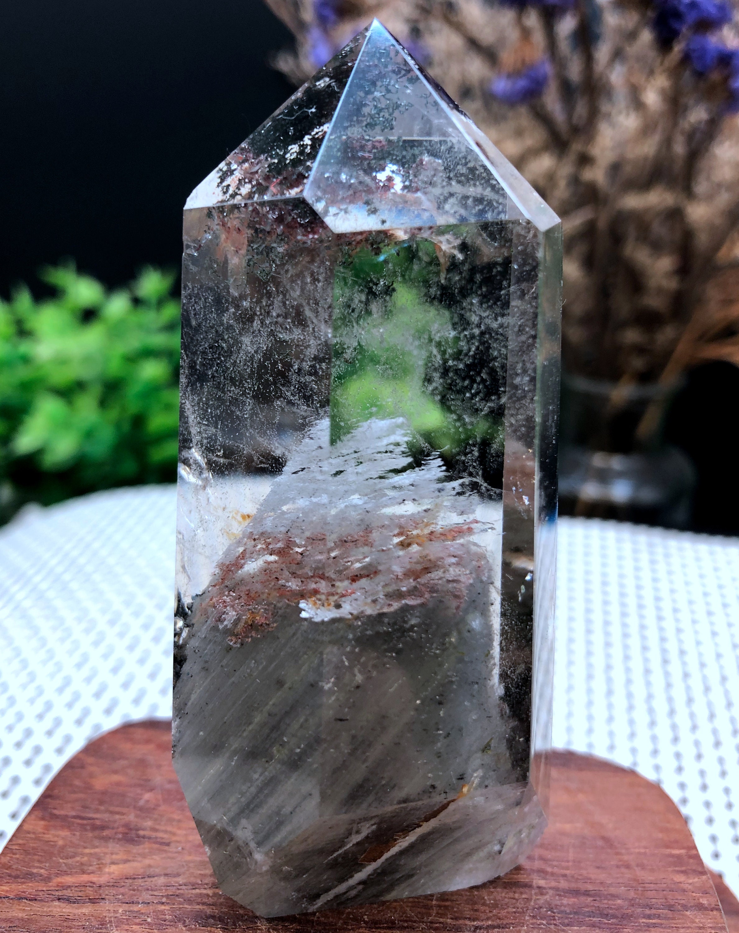 Rare Natural Large Included Garden Green+brown Phantom