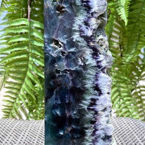 high quality Rainbow Fluorite Crystal Tower Point/Fluorite Tower/Banded Fluorite/Crystal Wand/Obelisk/Fluorite Generato/Healing Crystal