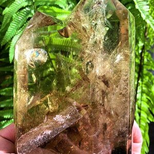 Natural Large  transparent headed Yellow citrine crystal quartz point/citrine tower/special gift/healing crystal/Feng Shui /energy stone